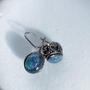 Vintage Sterling Silver 925 BA Suarti Bali Drop Earrings